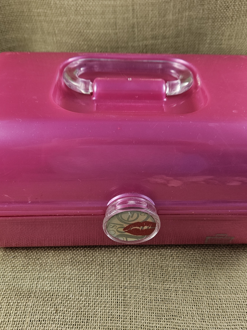 Vintage Caboodles Girl On The Go Makeup Case With Mirror Hot Pink